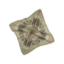 Mim Eşarp - Akmoda Soft Pamuk Eşarp - Bej 90x90 Cm