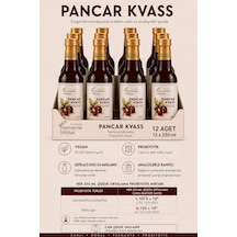 12 Adet Pancar Kvass 250ml. Cam Şişede