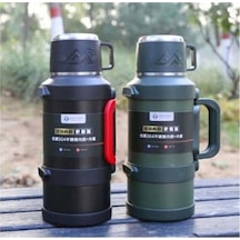 Paslanmaz Çelik 2,5 Litre Termos 48 Saat Sıcak 72 Saat Soğuk Seyahatte Kampta Piknikte - Yeşil Yeşil