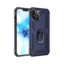 Apple Uyumlu  iPhone 12 Pro Kılıf Sert Silikon Yüzüklü Stand Özellikli Kapak