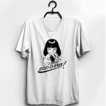 Stoned Pulp Fiction Baskılı Unisex %100 Pamuk Beyaz T-shirt Beyaz