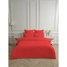 Line Kırmızı Pamuk Saten Çift Kişilik Nevresim Takımı 200x220 Cm Lastiksiz Çarşaflı 4 Parça, Lineciftnevtak Çok Renkli