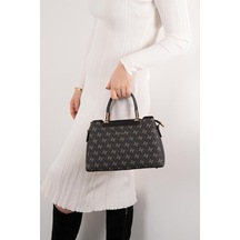 Silver Polo Sp913 Kadın El Çantası Monogram Füme-siyah