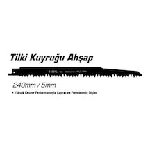 Makro Ağaç Tilki Kuyruğu Ucu Kemik Testeresi Ucu 240 Mm 5 Adet