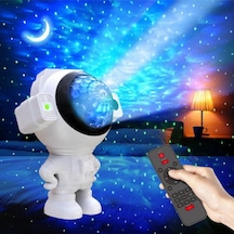 Upway Astronot Bluetooth Hoparlör Galaksi Yıldız Projektör Kumandalı Gece Lambası Beyaz