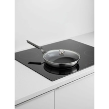 Mehtap Chefline İndüksiyon Tabanlı Tava 30 Cm Cam Kapaklı Gri