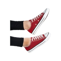 Unisex Bordo Keten Spor Ayakkabı Bordo
