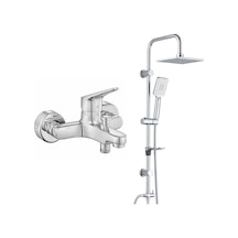 Eca Spylos Banyo Bataryası+t-may Banyo Belen Kare Tepe Duş Takımı Krom