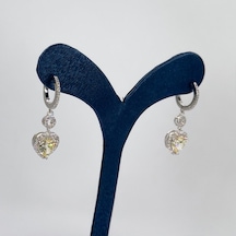 Livora Jewelry Gümüş Sitrin Taşlı Kadın Küpe 925 Ayar Gümüş Küpe Gümüş