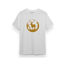 Wild Deer Icon Beyaz Kısa Kol Erkek Tshirt 001