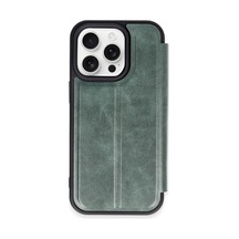Apple iPhone Uyumlu,  14 Pro Kılıf Flip Cover - Koyu Yeşil