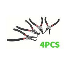 Elmpaly Yükseltilmiş 4 Parça Yaylı Halka Pensesi, Karbon Çelik Düz Ve Kavisli Uçlu