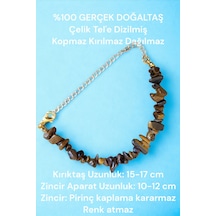 Kaplan Gözü Taşı Kırık Taş Bileklik Gerçek Doğal Taş Pirinç Kaplama Uzatma Sertifikalı Bileklik Asetat Kutu Asetat Kutu