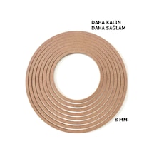 8'li Ham Mdf, 8mm Kalınlık, 30 Cm Kasnak, Boyanabilir Vidasız Kasnak, Makrome Halkası, Düş Kapanı