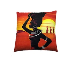 Dekoratif Baskılı Kırlent Kılıfı, Afrikalı Kadın Diğer