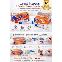 Osaka İkiz Güç 5 Dakika Epoksi Yapıştırıcı Çift Bileşenli Güçlü Hızlı Yapıştırıcı 12adet