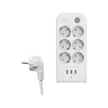 Polosmart MP18 Termal Akım Korumalı 6'lı Uzatma Kablosu 2 M