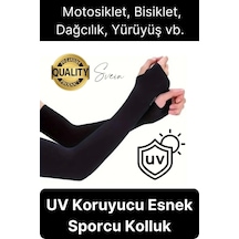 Svein Spor Esnek Uzun Kol Anti Uv Güneş Koruyucu Kol Kılıfı Bisiklet Motosiklet Koşu Kolluk Tesettür Siyah