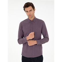 Cacharel Mürdüm Slim Fit Uzun Kollu Gömlek Pembe