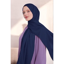 Kadın Zincir Desen Tesettür Blue Jakar Şal Lacivert Lacivert
