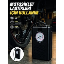 Mey İthalat Araç Lastik Şişirme Pompası Taşınabilir Analog Basınç Göstergeli Hava Kompresörü