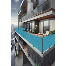 Nelazım 50cm X 2m Mavi Balkon Bahçe Çit Brandası Su İtici, Uv Koruyucu, Dekoratif Örtü, Oxfordbalkon010205m