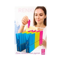 12 Li Plastik Mandal Seti Renkli, Dayanıklı, Çok Amaçlı Tutuş Ustası 722275 Str-mn346 Diğer