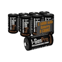 I-gen Pro Hr14 C Orta Boy 5000 Mah Şarj Edilebilir C Boy 1.2v Ni-mh Şarjlı Pil 8'li Paket