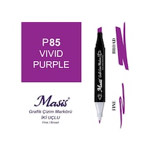 Çift Uçlu Marker Grafik Çizim Kalemi 85 Canlı Mor
