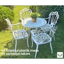 Ivf İstanbul Model Ferforje Görünümlü Plastik Masa Sandalye Takım