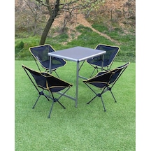 Büyük Mdf +4 Pratik Sandalye Set Lacivert