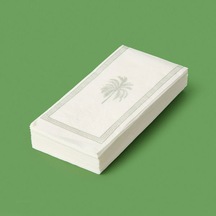 Evidea Kitchen 20'li Palmiye Desen Peçete - Gri / Beyaz - 16x8 Cm
