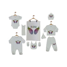 Pia Baby Gl 2207 11 Parça İsme Özel Hastane Çıkışı Krem
