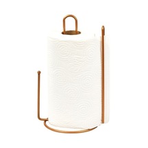 Edora Home 2'li Rose Mutfak Organizer Seti, Ayraçlı Kağıt Havluluk Ve 6 Kancalı Bardaklık - Metal Paslanmaz