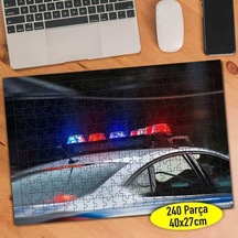 Sirenleri Açık Polis Arabası 240 Parça Puzzle Yapboz-95529504