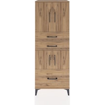 Hyperion Dolap 3 Raflı 3 Çekmeceli 4 Kapaklı 60x44x163 Çam-çam Çam