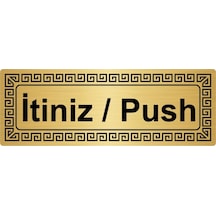 Itiniz/push 7cmx20cm Metal Yönlendirme Levhası Altın Renk Metal
