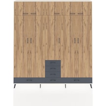 Arges Dolap 6 Raflı 6 Çekmeceli 4 Askılı 220x30x243 Aytaşı-çam/antrasit Atlas Çam/antrasıt