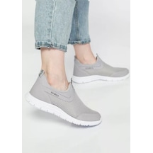 Kadın Erkek Unisex Ortopedik Bağcıksız Nefes Alabilen Hafif Yürüyüş Sneaker Spor Ayakkabı 38 6038 GRİ