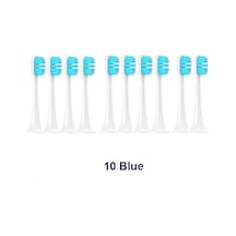 10 Mavi-sıcak Yedek Fırça Kafaları Xiaomi Mijia T300 T500 T700 Sonic Elektrikli Diş Fırçaları Kapaklı Mühürlü Paket