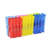 24 Lü Çelik Yaylı Plastik Çamaşır Kurutmalık Mandalı Mandal Çok Renkli