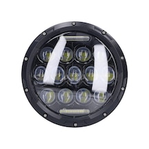 7 İnç Mercekli Led Far / Jeep Ve Motosiklet Uyumlu Uzun Kısa Ve Drl Fonksiyonlu Yuvarlak Far