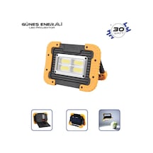 Lambada Solar 12v Cob Ledli El Projektörü Güneş Enerjili-şarjlı Usb Çıkışlı