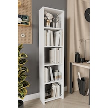 Uludağ 5 Raflı Kitaplık Dekoratif Kitaplık Modern Kitaplık-beyaz Beyaz