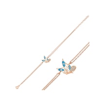 Gümüş Rose Kelebek Kadın Bileklik T6457 Rose