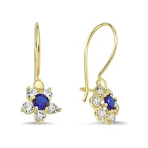 Sembolgold Altın Çocuk Küpe 14 Ayar Sallantılı Model Taşlı Sg42-70018