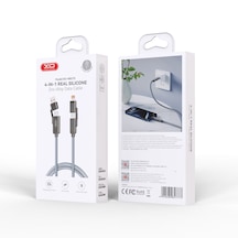 4'ü 1 Arada Şarj Kablosu Nb275 Hızlı Şarj Type-c/ Lightning/ Usbb