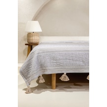 Koza Home Assos Bej Taş Yıkama Çift Kişilik Yatak Örtüsü 230x250 5036 Bej