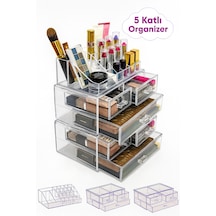 5 Katlı 6 Çekmeceli Kozmetik Düzenleyici Akrilik Makyaj Organizer