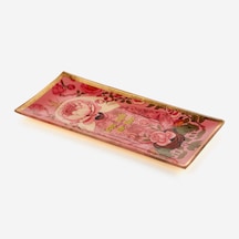 Pembe Cam Flower Me Dekoratif Tabak 10x0,8x21 Cm